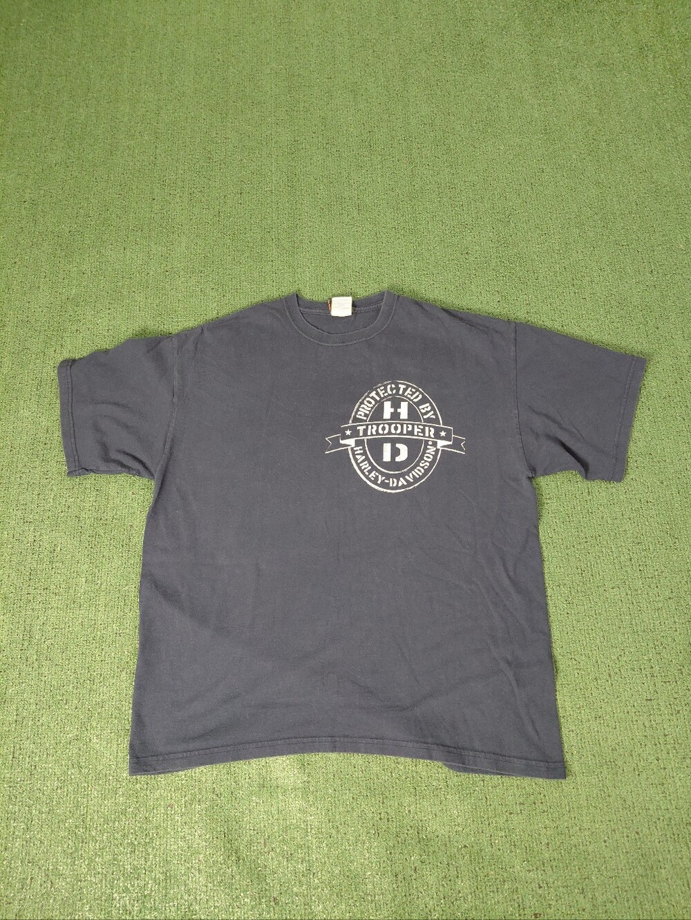 Vintage 2005 Harley Davidson Trooper "Ride Forever" Y2K Biker Motorcycle Navy Bl